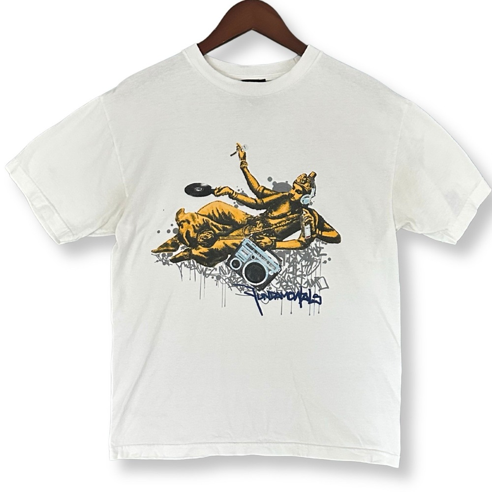Workmens Fundamentals White DJ Graphic Tee Shirt Mens Size M Alstyle AAA